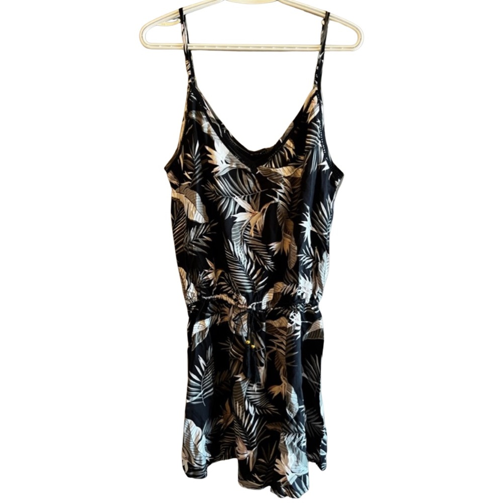 NWT Waikiki Mini Dress / Coverup | Drawstring Drop Waist | Palm Print | Size M